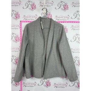 Simons wool cardigan Light Grey Open-Front Knit Cardigan